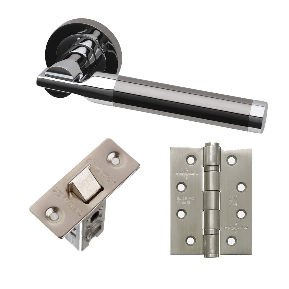 LPD Internal Polished Black Chrome Vega Handle Hardware Pack - Latch LPD Doors HARDVEG | Compare The Build