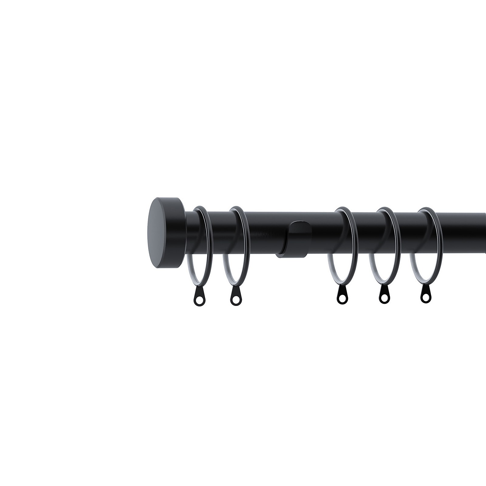 Black Metal Curtain Pole with Stud Finial - 360cm (Dia 28mm) Price Comparisons | Compare The Build