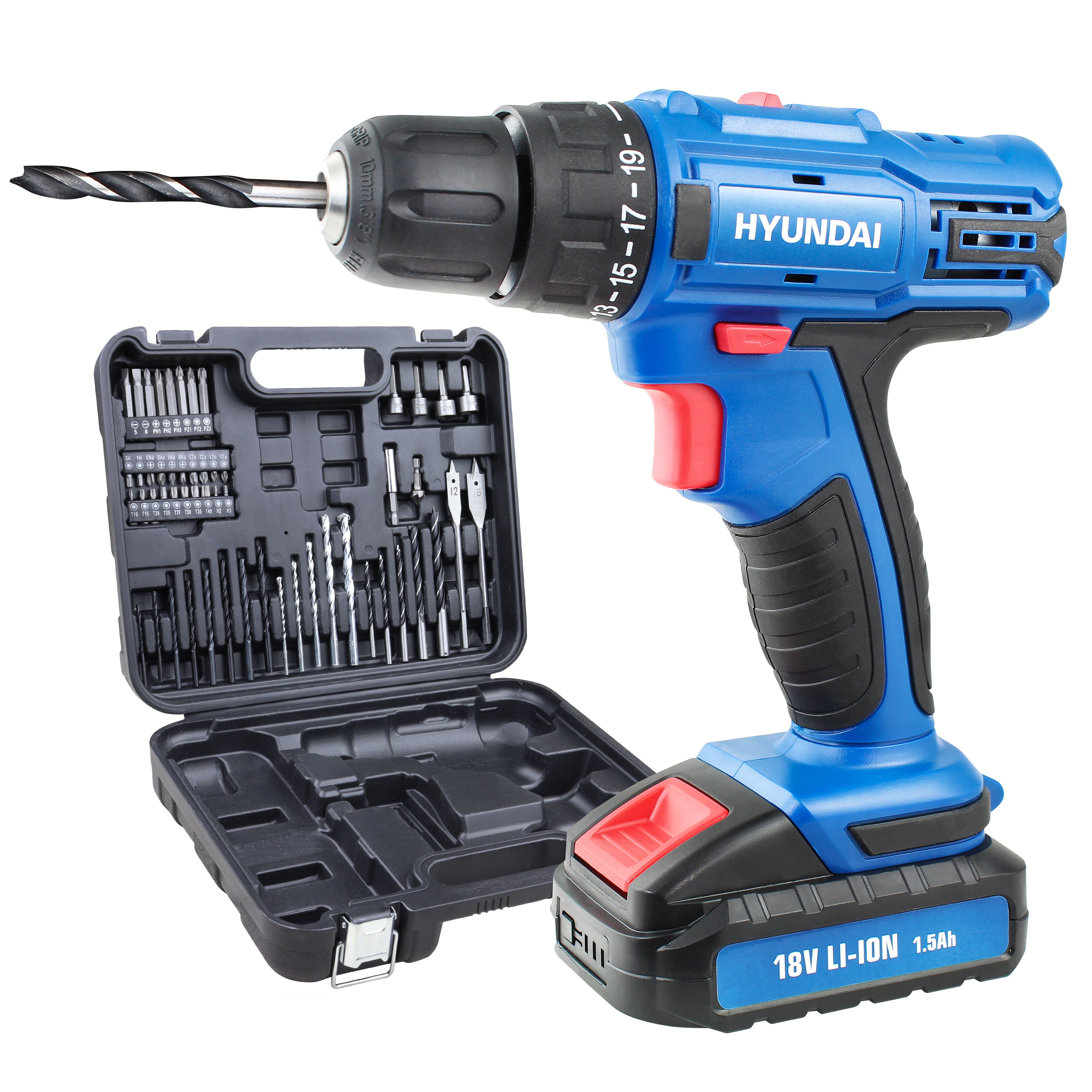 Hyundai 18V 1.5Ah Li-Ion Cordless Drill Driver Hy2175 Price Comparisons | Compare The Build