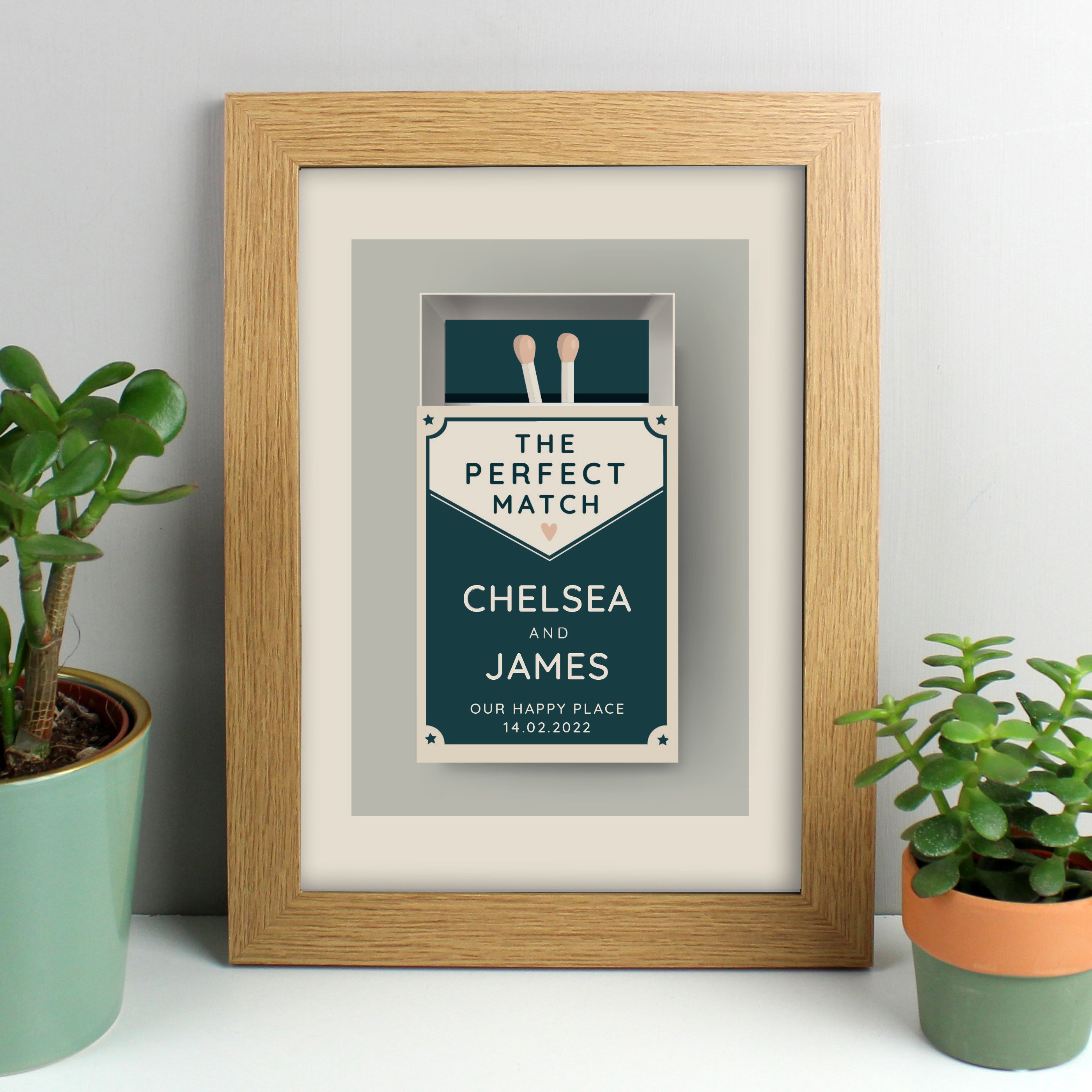 Personalised The Perfect Match A4 Oak Framed Print Natural Price Comparisons | Compare The Build