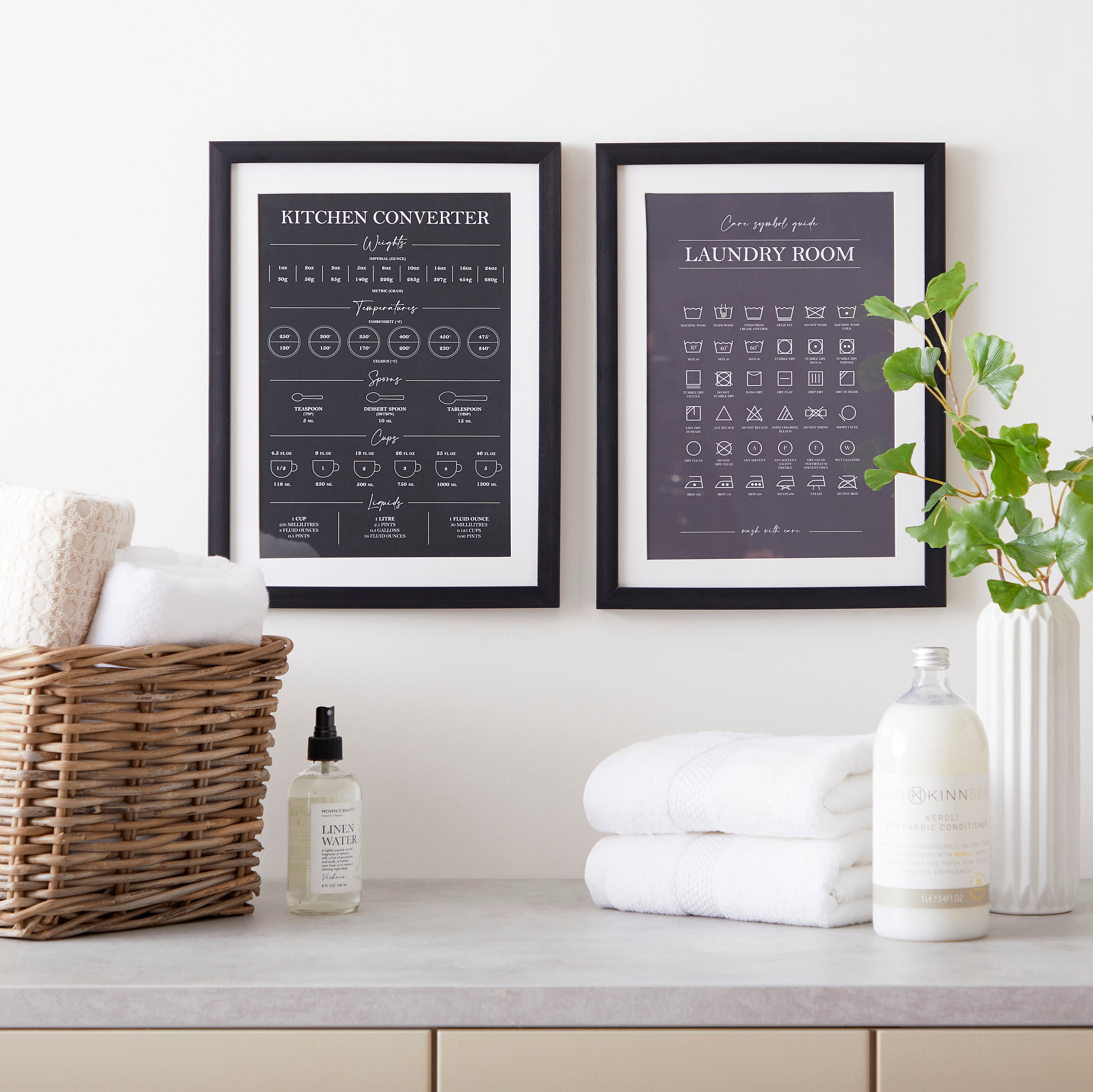 Set of 2 Laundry Room Prints 30x40cm Black Price Comparisons | Compare The Build