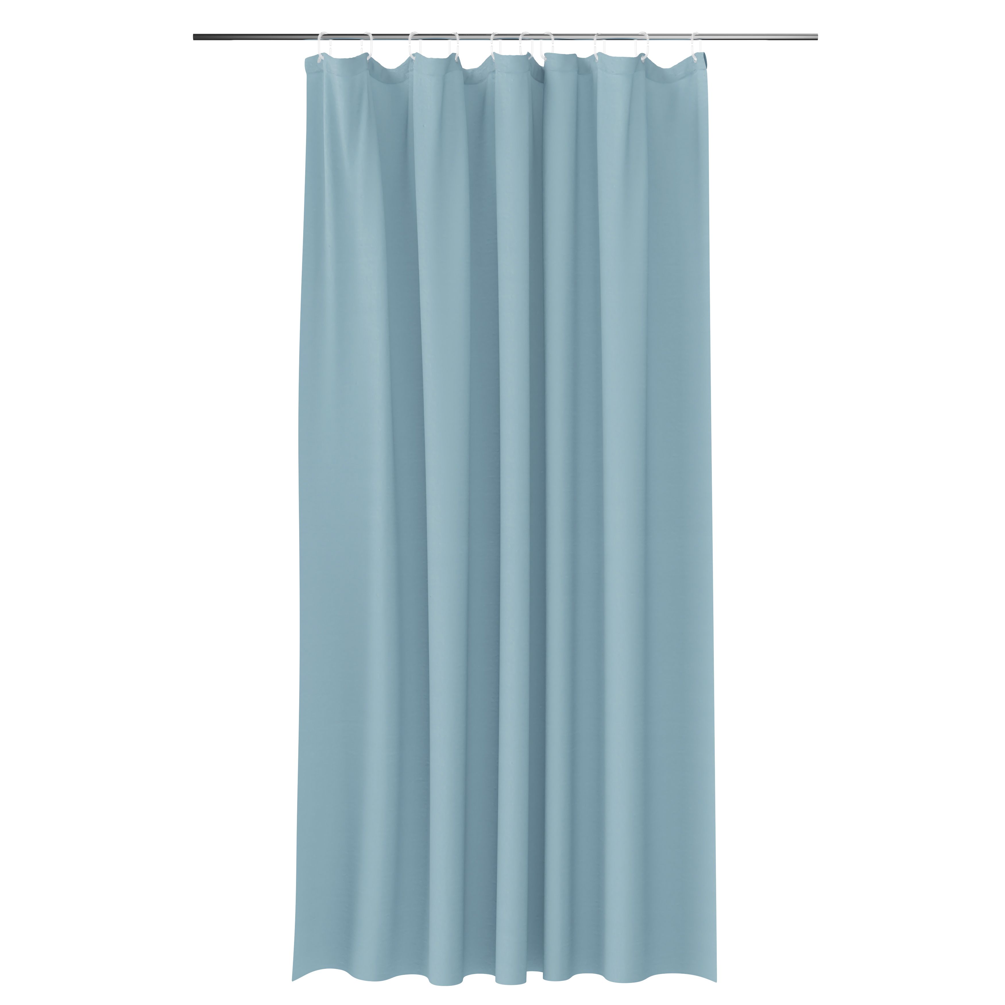 GoodHome Kina Water Blue Plain Shower Curtain (L)1800mm | Compare The Build