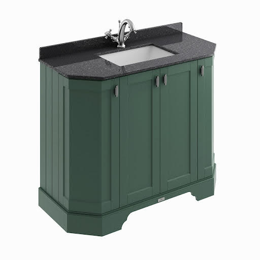 BC Designs Victrion Freestanding Traditional Angled Vanity Unit & Black Basin 1000mm - Dark Green Price Comparisons | Compare The Build