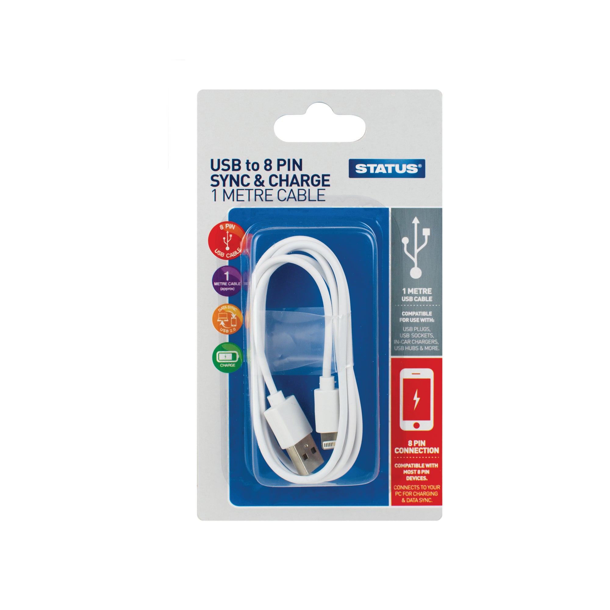 Status 1M USB Cable White Price Comparisons | Compare The Build