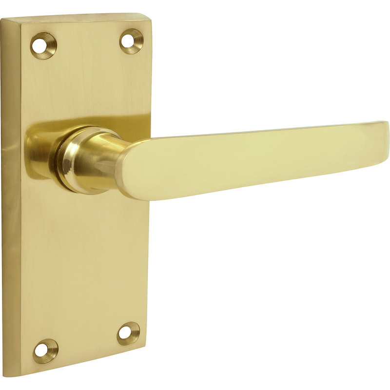 Unbranded Victorian Straight Door Handles Short Latch Brass (Pair) in Gold Price Comparisons | Compare The Build