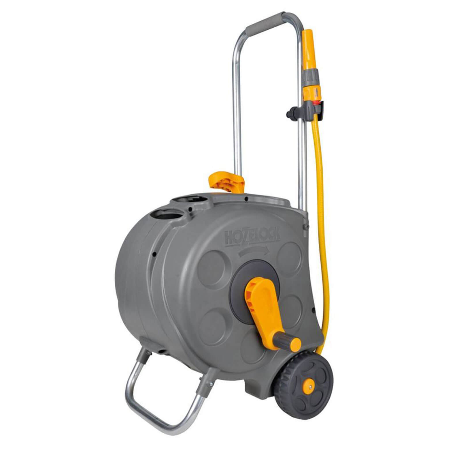 Hozelock Enclosed Hose Reel Cart 1/2" / 12.5mm 30m Grey & Yellow | Compare The Build