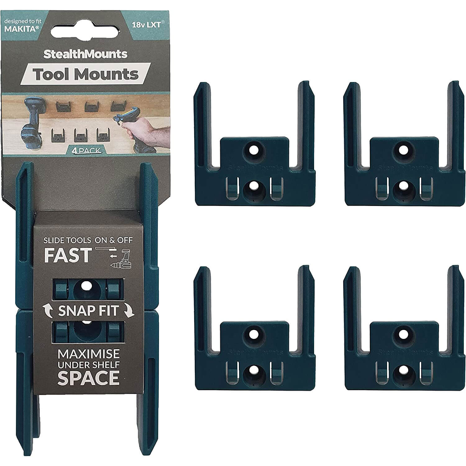 Stealth Mounts 4 Pack Tool Mounts For Makita 18V LXT Tools Blue Price Comparisons | Compare The Build