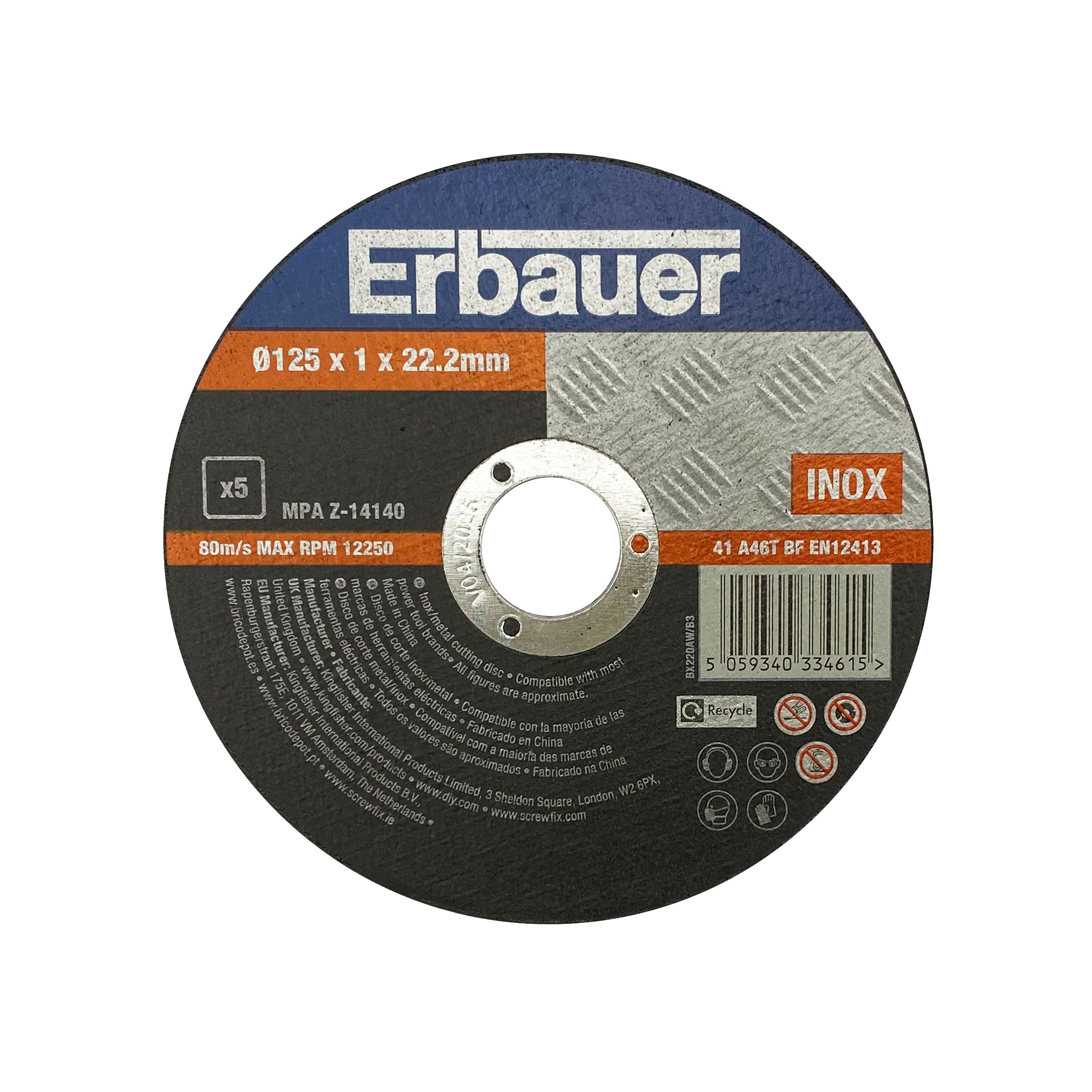 Erbauer T41 Cutting Disc (Dia)125mm, Pack Of 5 Price Comparisons | Compare The Build