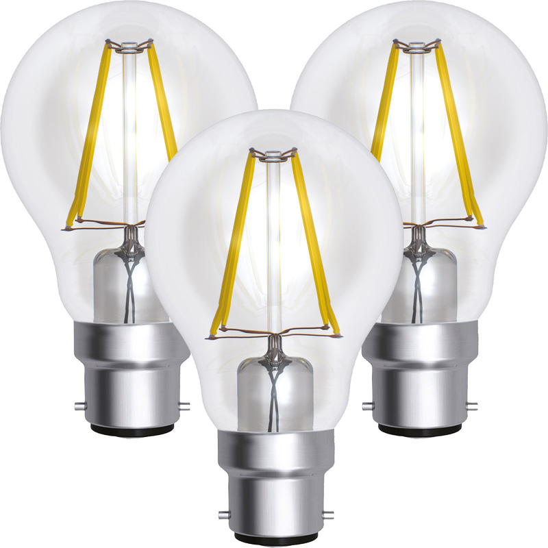 Meridian Lighting LED Filament GLS Lamp 4W BC (B22d) 470lm (3 Pack) Price Comparisons | Compare The Build