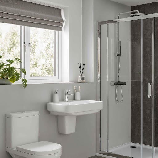 Multipanel Neutrals Bathroom Wall Panel Pebble Grey Hydrolock Tongue & Groove 2400x1200mm Price Comparisons | Compare The Build