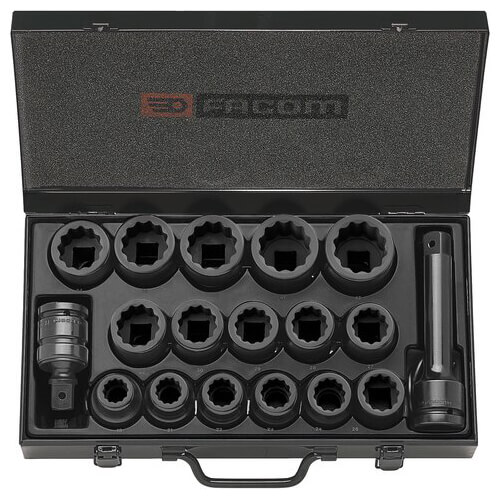 Facom 16 Piece 3/4" Drive Bi Hex Impact Socket Set Metric 3/4" | Compare The Build