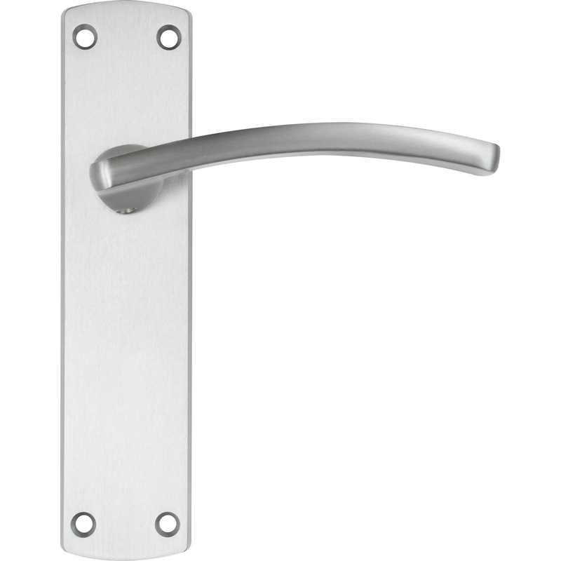 Stanza Toledo Door Handles Satin Latch (Pair) in Silver Plastic Price Comparisons | Compare The Build