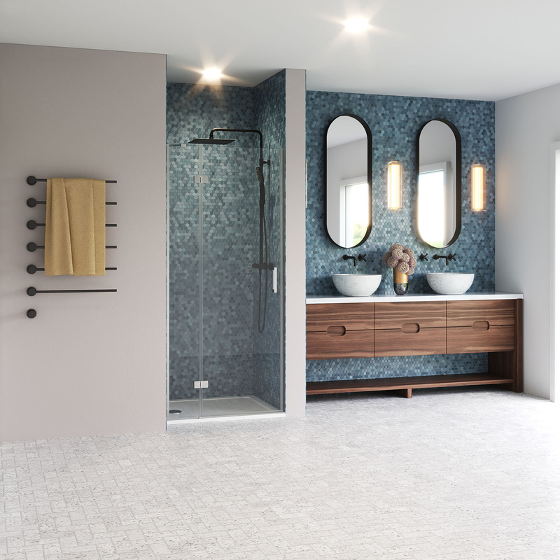 Aqualux Frameless 6mm Shower Enclosure Hinged Door Only 760mm in Chrome Price Comparisons | Compare The Build