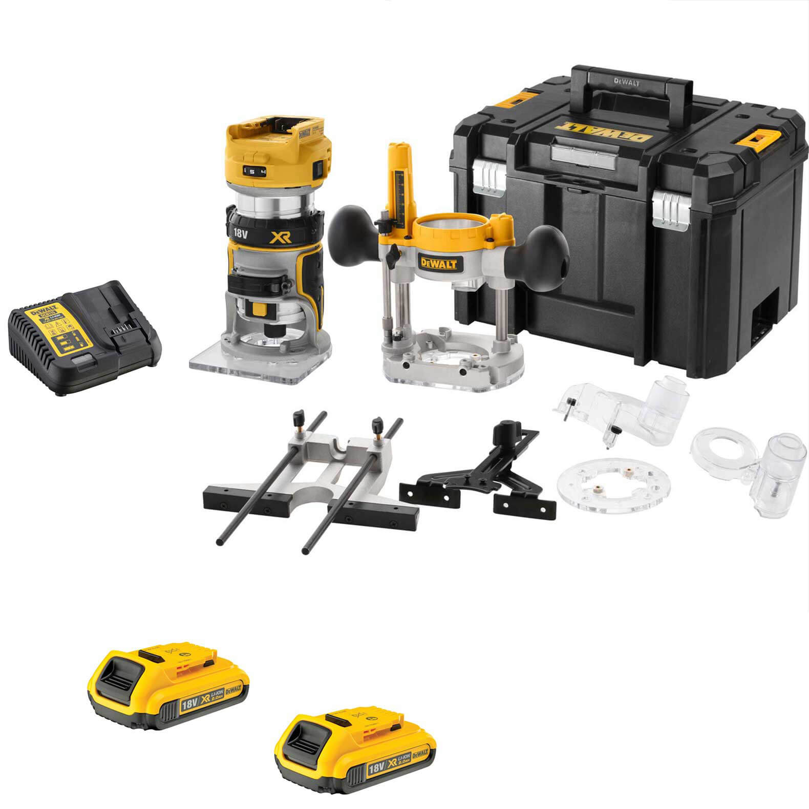 DeWalt DCW604NT 18v XR Cordless Brushless 1/4" Router Kit 2 x 2ah Li-ion Charger Case & Accessories Price Comparisons | Compare The Build