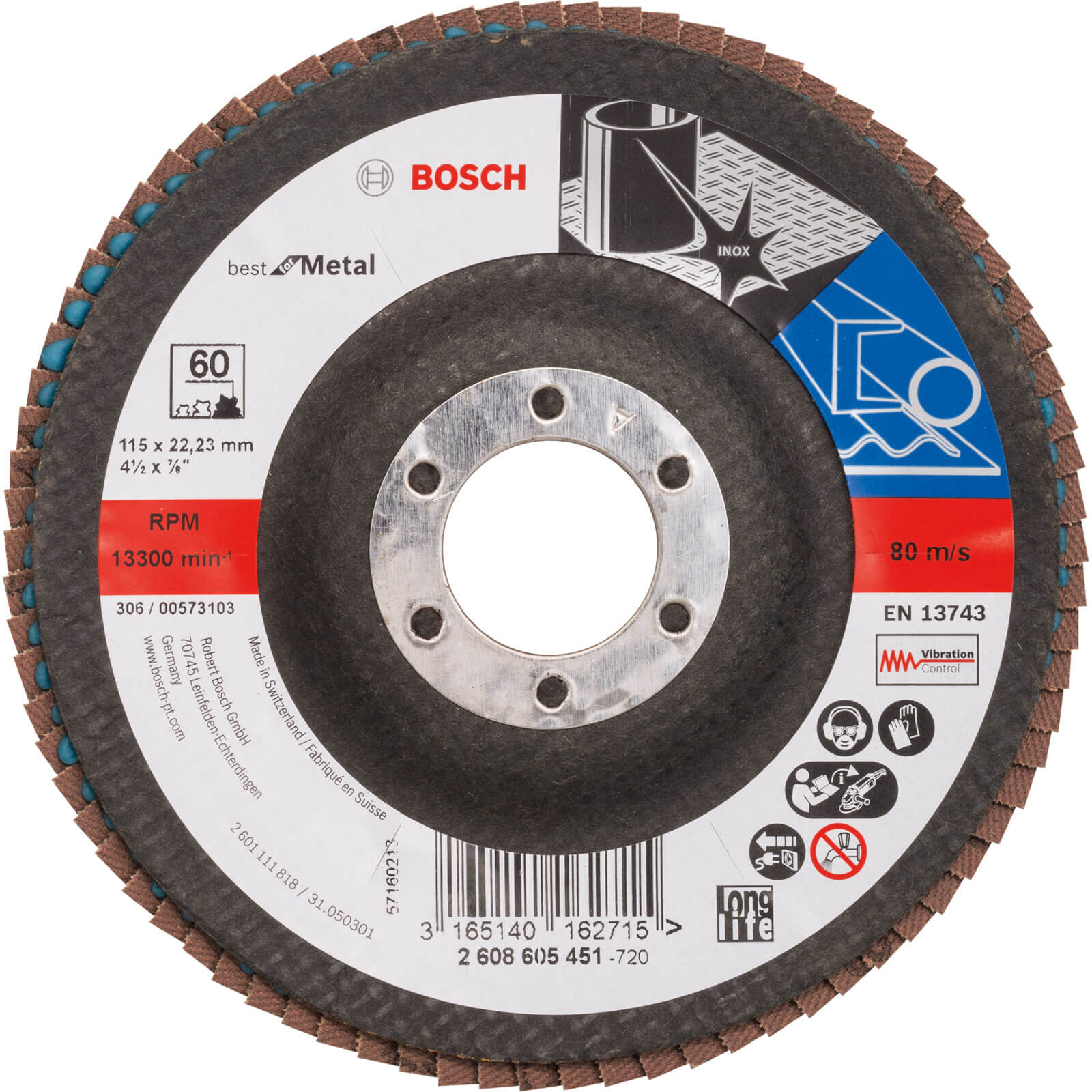 Bosch Zirconium Abrasive Flap Disc 115mm 60g Price Comparisons | Compare The Build