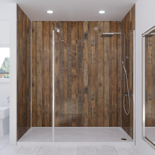 Multipanel Linda Barker Salvaged Plank Elm 1200mm, 1800mm & 1200mm Sides - Solution for Alcove Installations (3 walls) Price Comparisons | Compare The Build