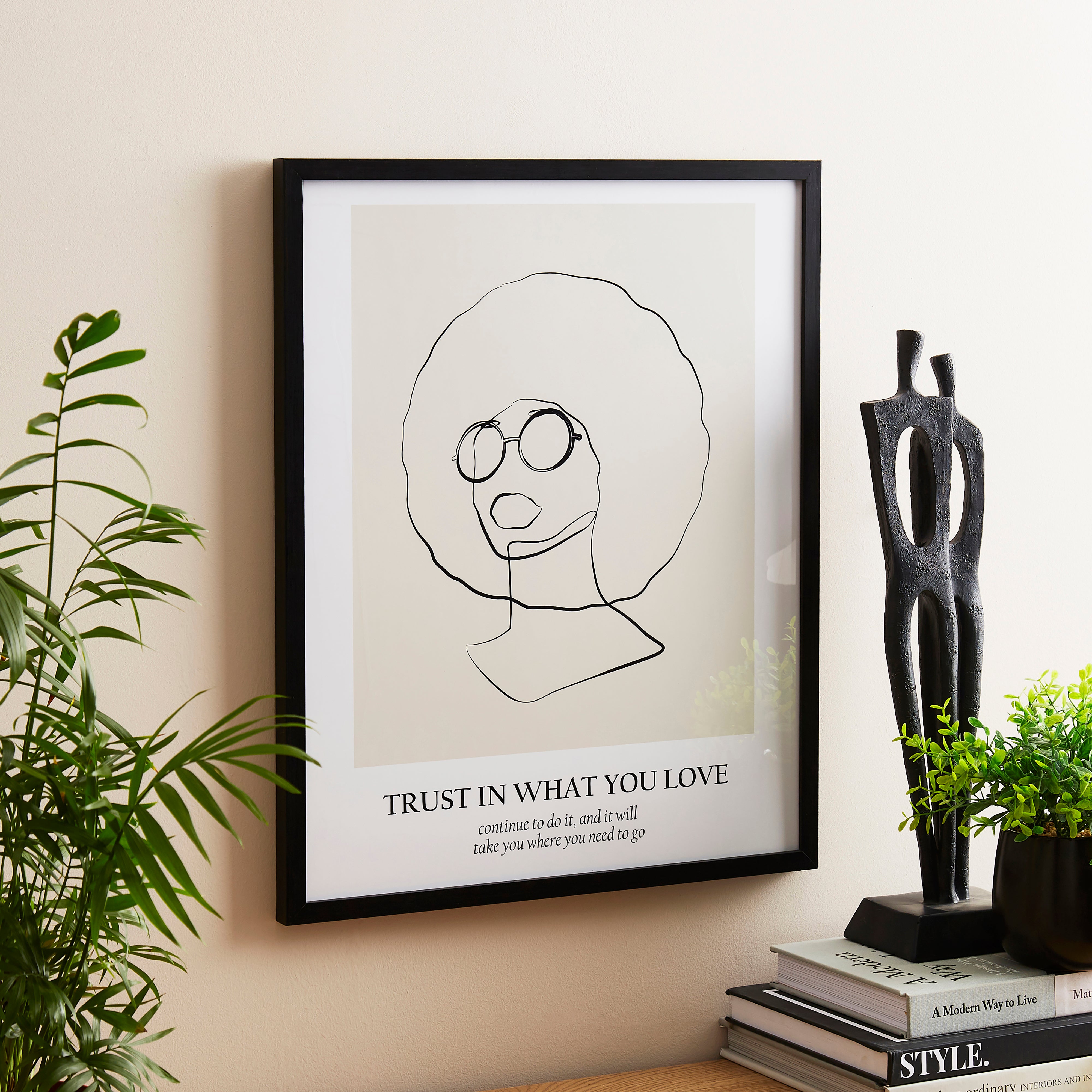 Trust In Love Line Drawing Framed Print, 42 X 52cm White Price Comparisons | Compare The Build