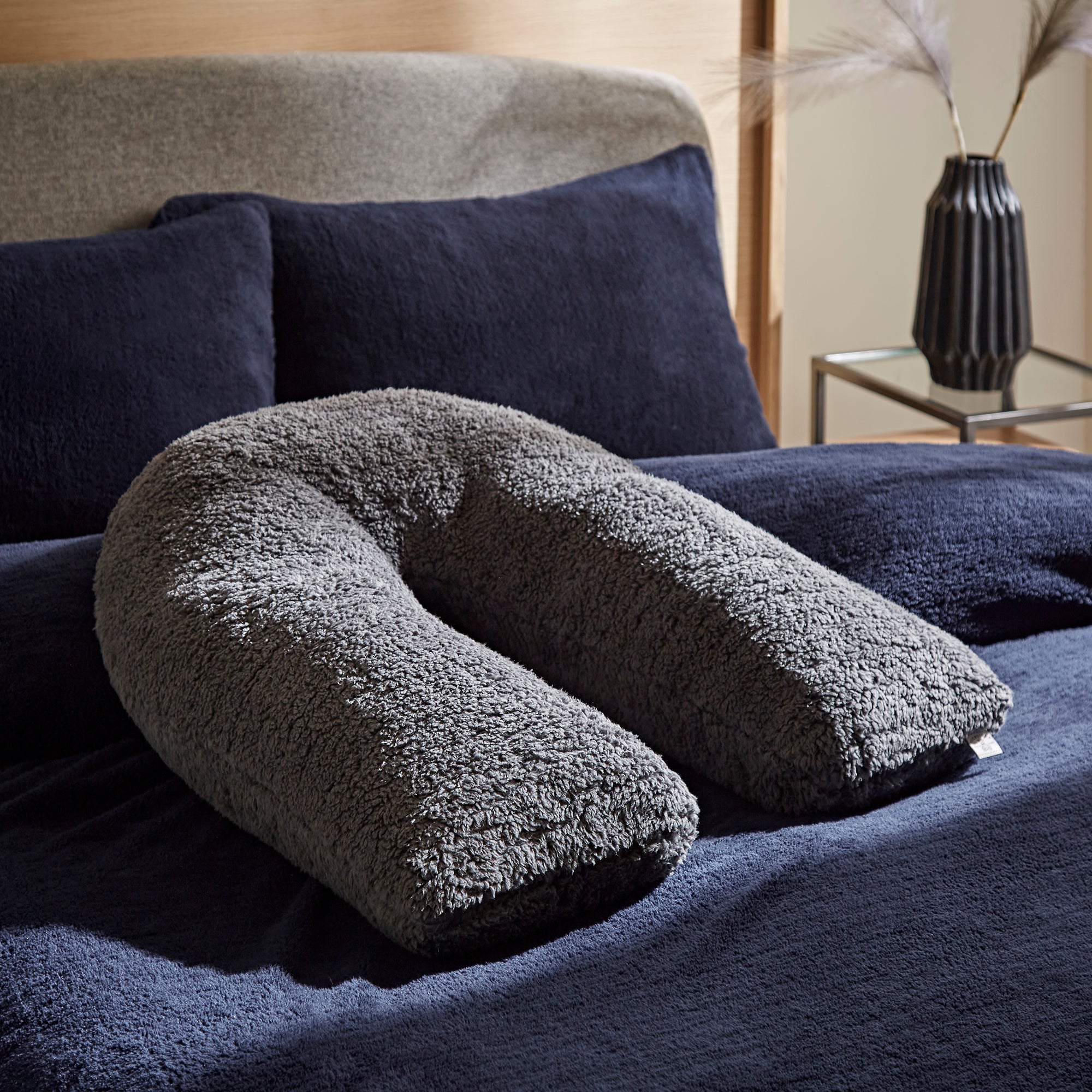 Teddy Bear Charcoal V-Shaped Cushion Grey Price Comparisons | Compare The Build