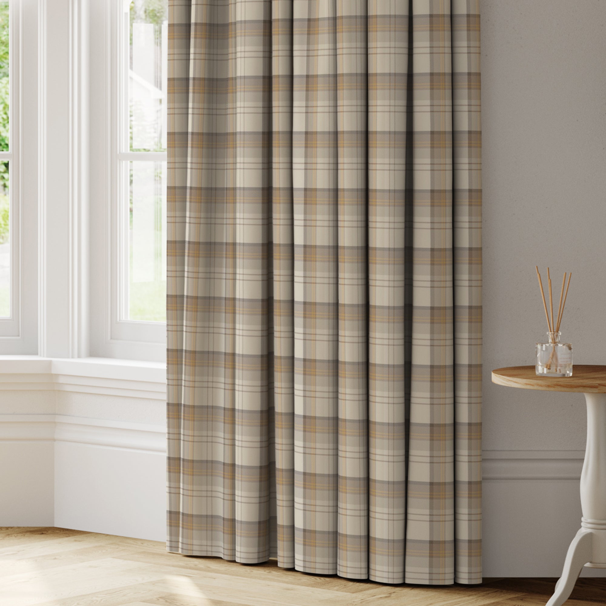 Highland Check Made to Measure Curtains yellow Price Comparisons | Compare The Build