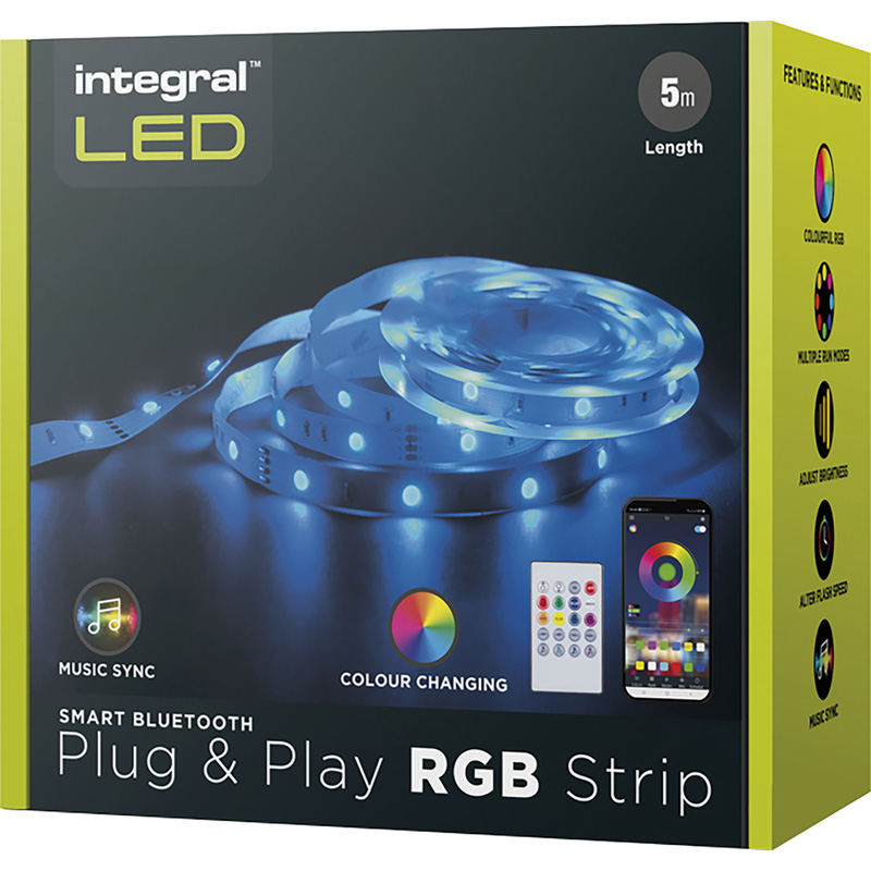 Integral LED Plug and Play Strip Kit IP20 Bluetooth App Control (5M) Price Comparisons | Compare The Build