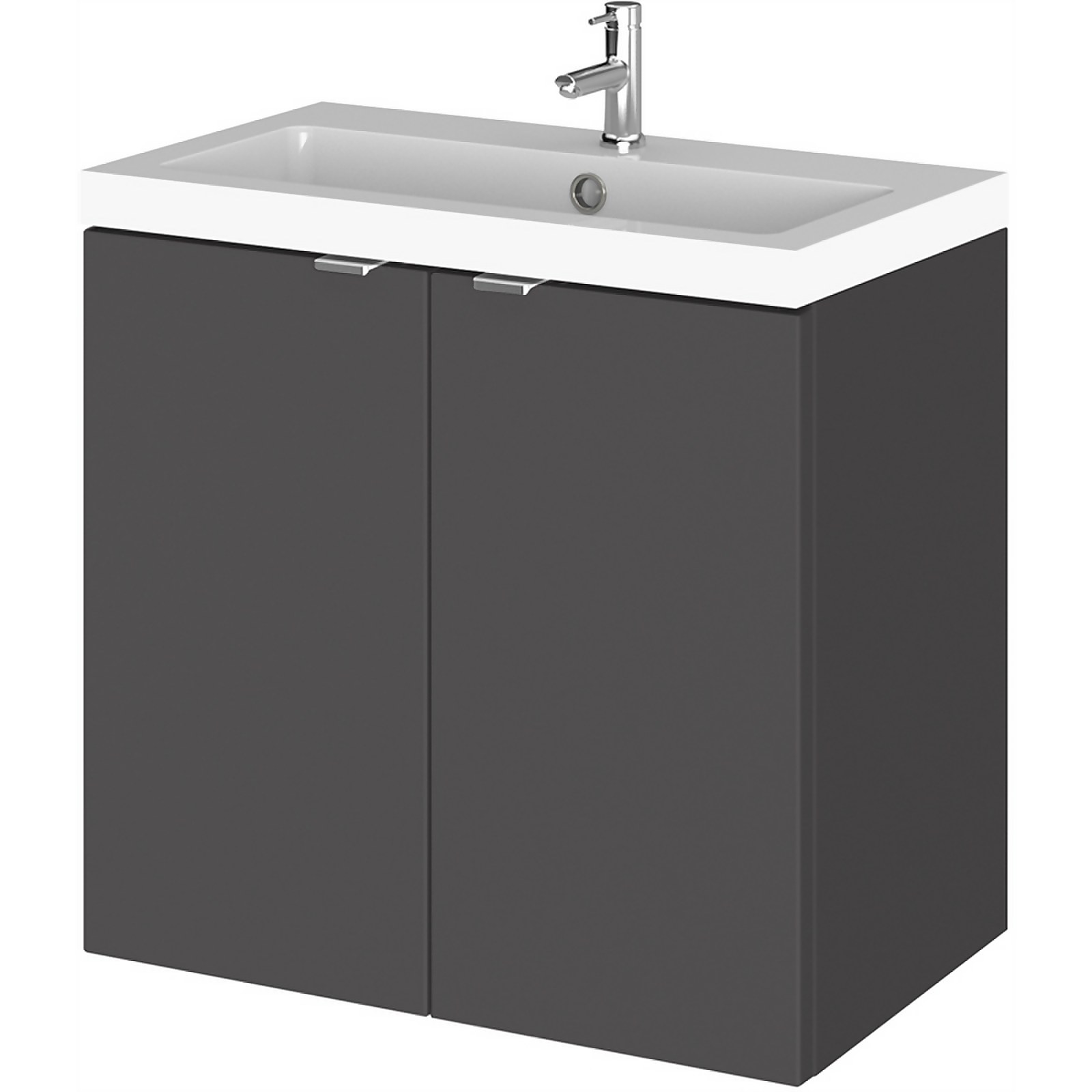 Balterley Dynamic 600mm Wall Hung Compact Door Unit with Basin - Gloss Grey Price Comparisons | Compare The Build