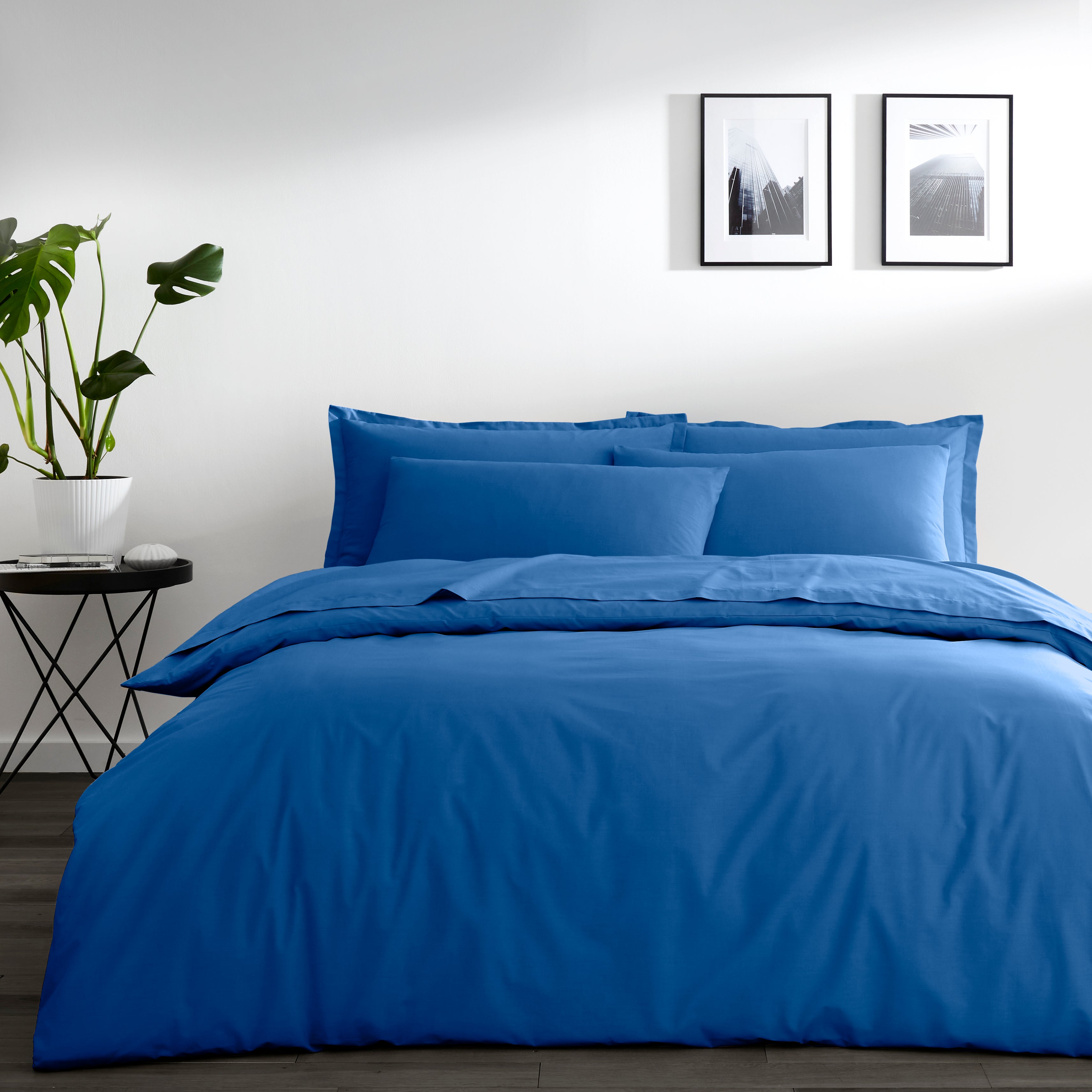 Pure Cotton Classic Blue Plain Dye Duvet Cover Blue Price Comparisons | Compare The Build
