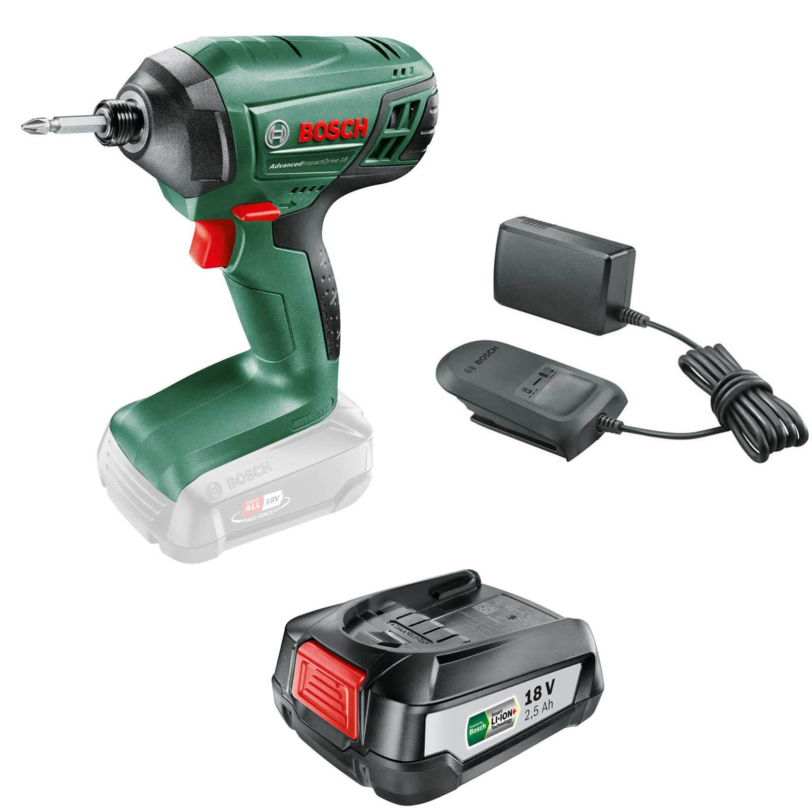 Bosch ADVANCEDIMPACTDRIVE 18v Cordless Impact Driver 1 x 2.5ah Li-ion Charger No Case | Compare The Build