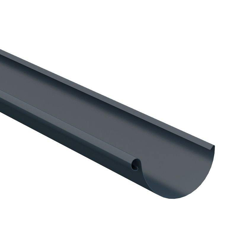 Lindab Steel Half Round Guttering 190mm x 3m Painted Dark Grey Galvanised Steel R3190DG Price Comparisons | Compare The Build