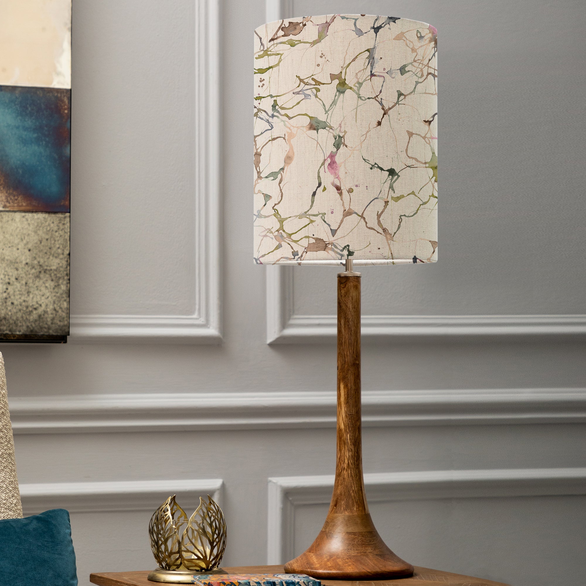 Kinross Large Table Lamp with Carrara Shade Carrara Meadow Green Price Comparisons | Compare The Build