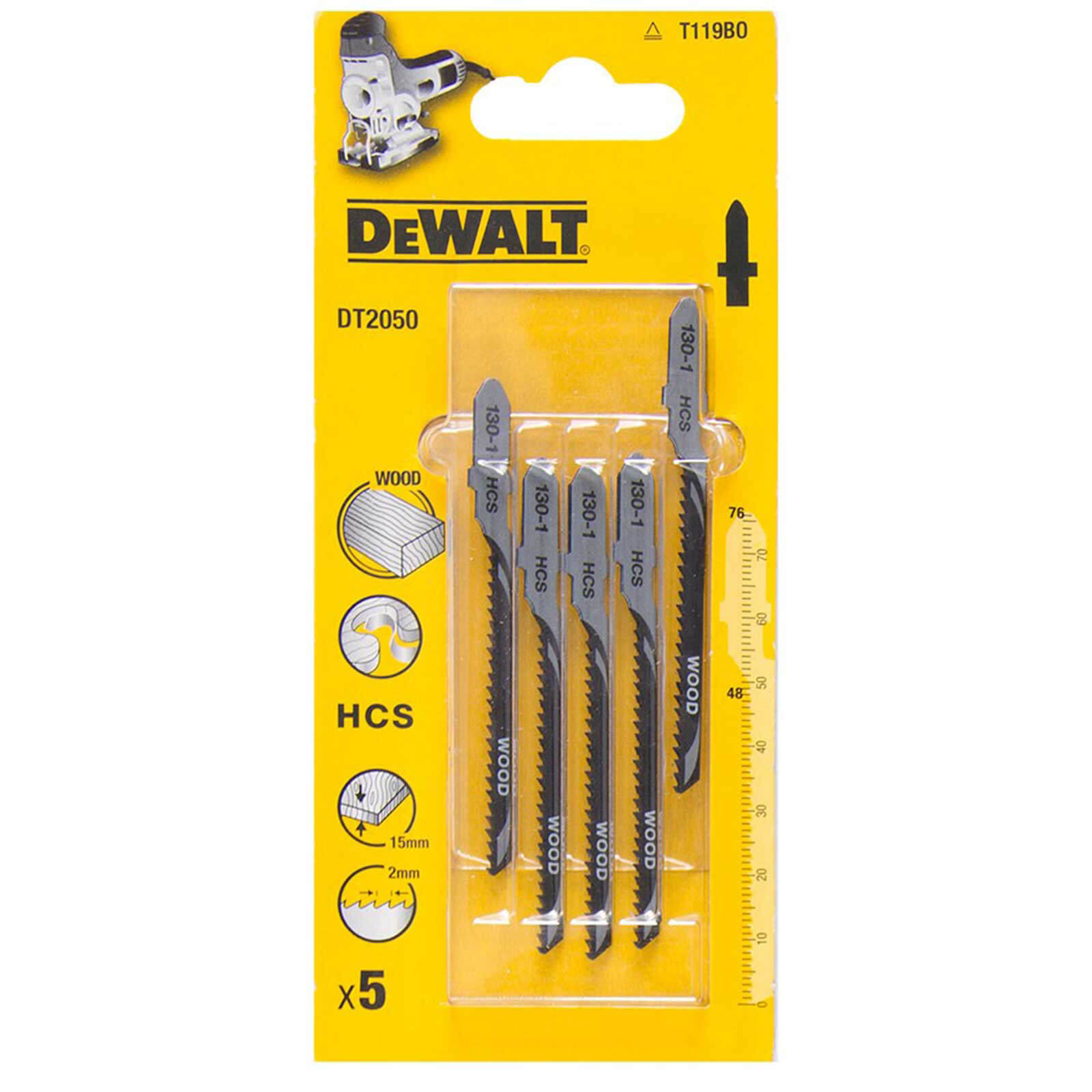 DeWalt T119BO HCS Wood Cutting Jigsaw Blades Pack of 5 Price Comparisons | Compare The Build