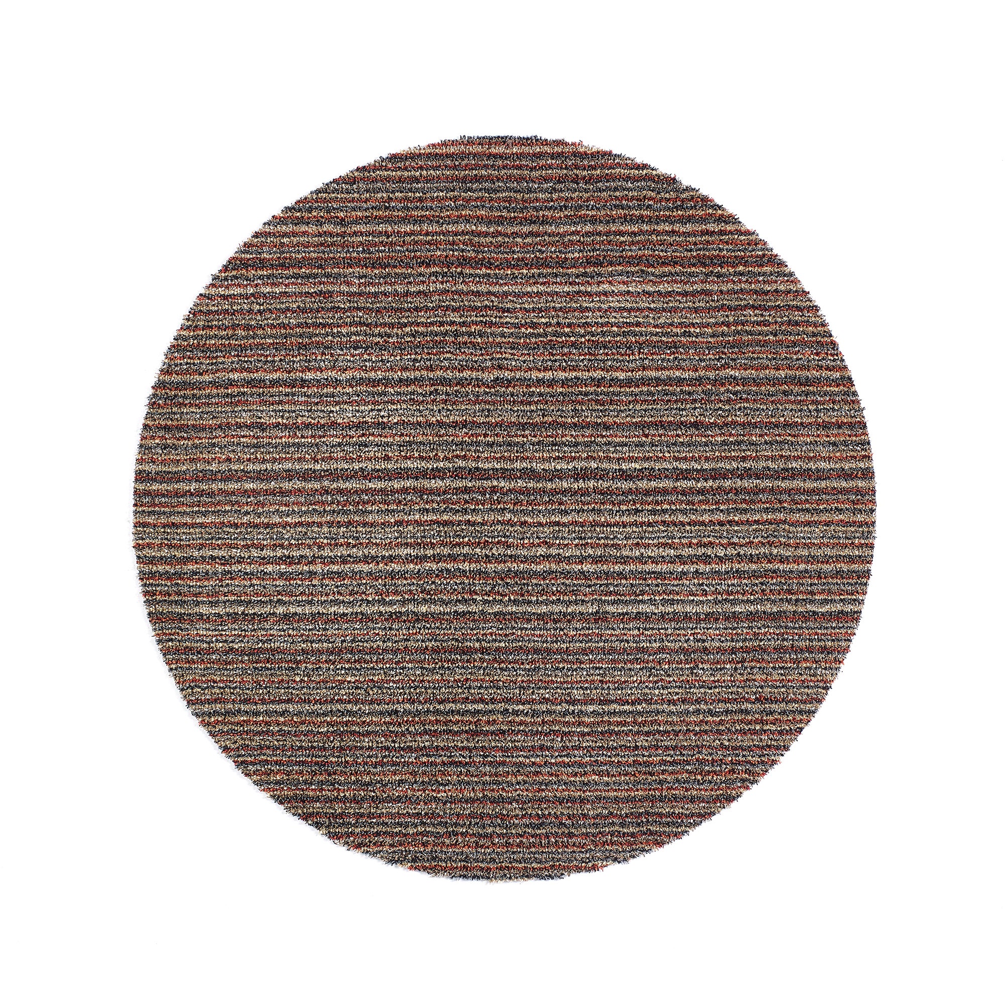 Marvel Stripe Circle Washable Rug Grey, Brown and Yellow | Compare The Build