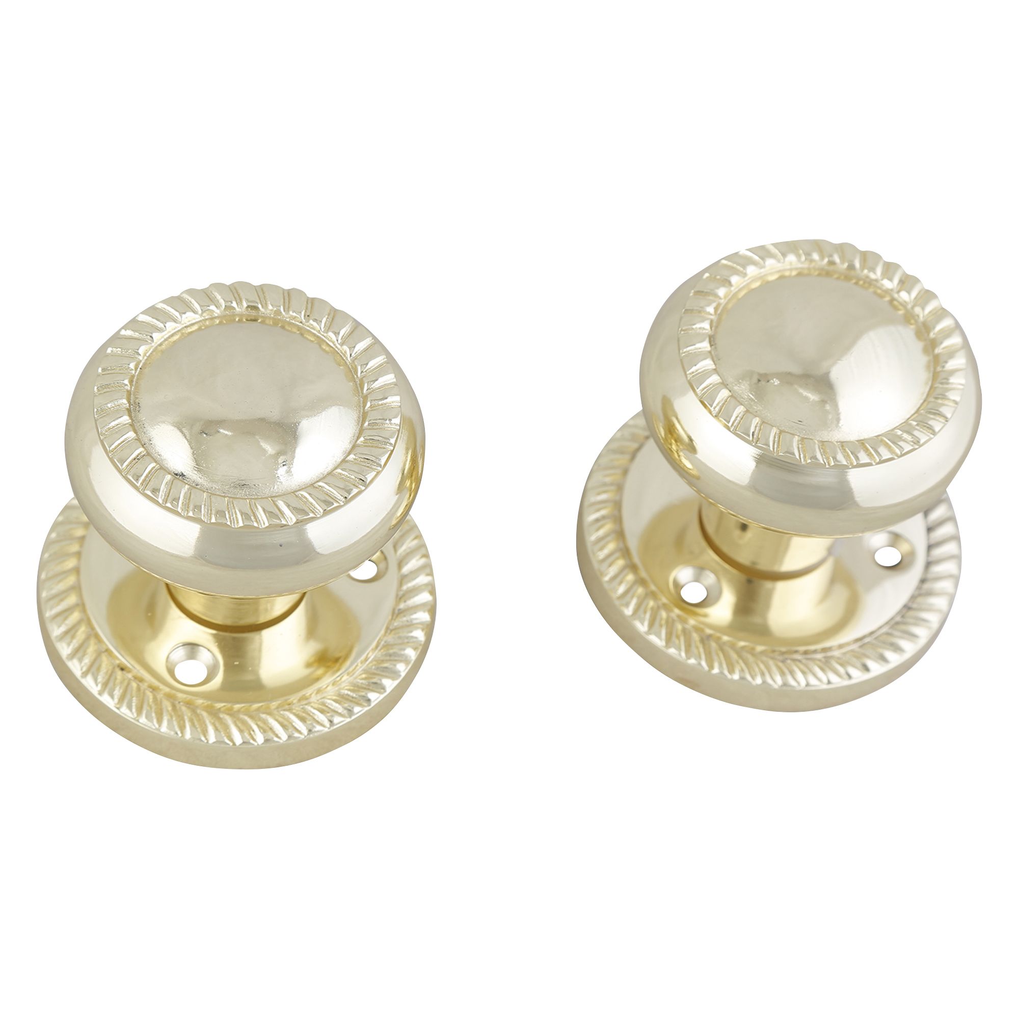 Polished Brass Effect Zamac Round Door Knob (Dia)58mm, Pair Price Comparisons | Compare The Build