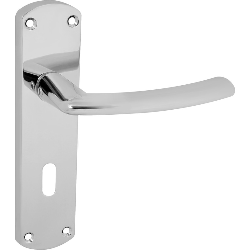 Serozzetta Dos Door Handles Lock Polished (Pair) in Chrome | Compare The Build