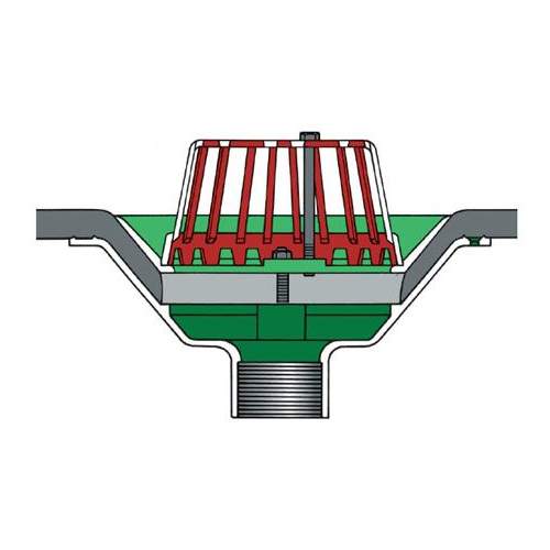 Aluminium Roof Rainwater Outlet Vertical Threaded 75mm - Dome Grate Caroflow 75/VT Price Comparisons | Compare The Build