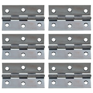 Butt Hinge Zinc Plated 76mm - Pack of 6 Price Comparisons | Compare The Build