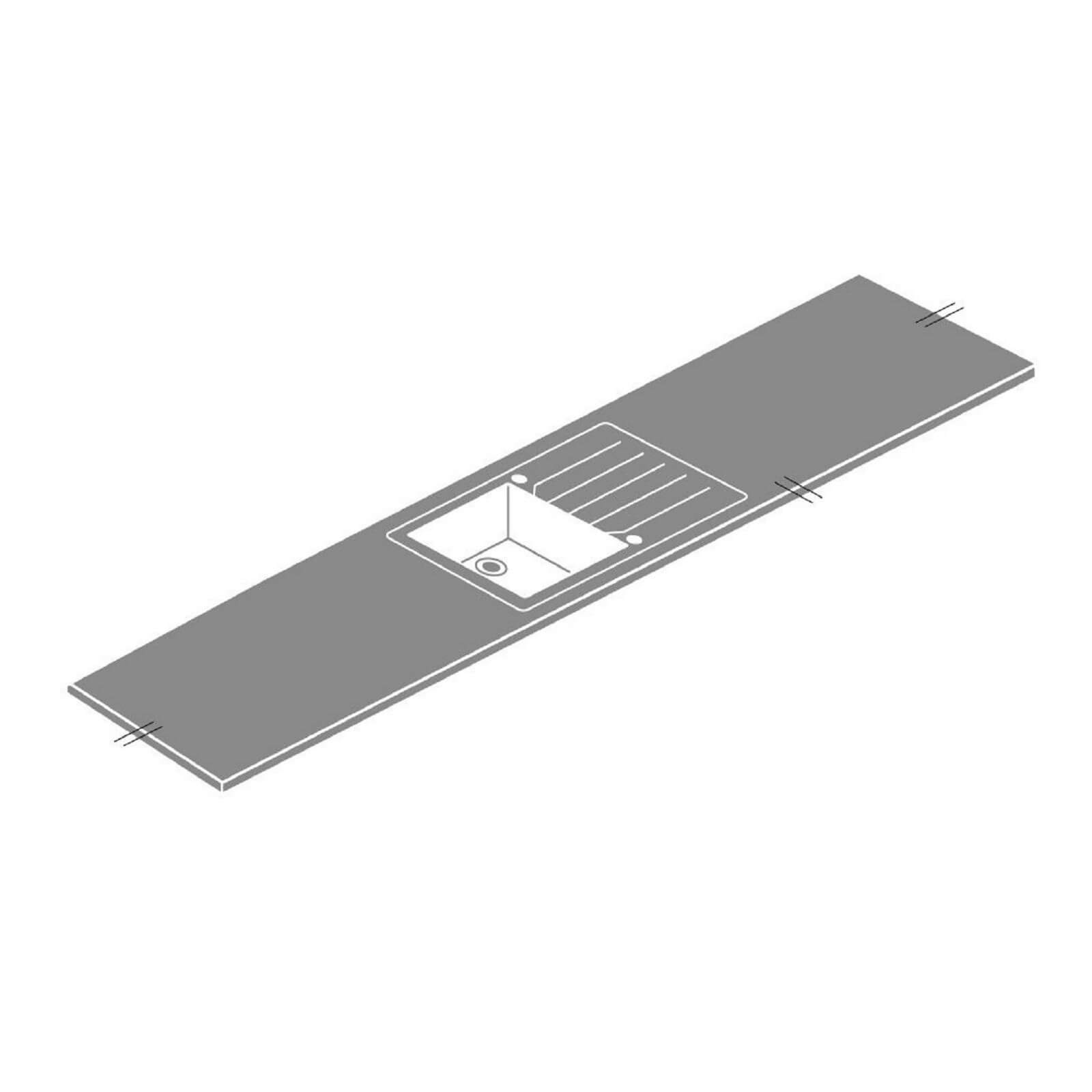 Maia Greystone Kitchen Sink Worktop - Acrylic Left Hand Bowl - 1800 x 650 x 42mm Price Comparisons | Compare The Build