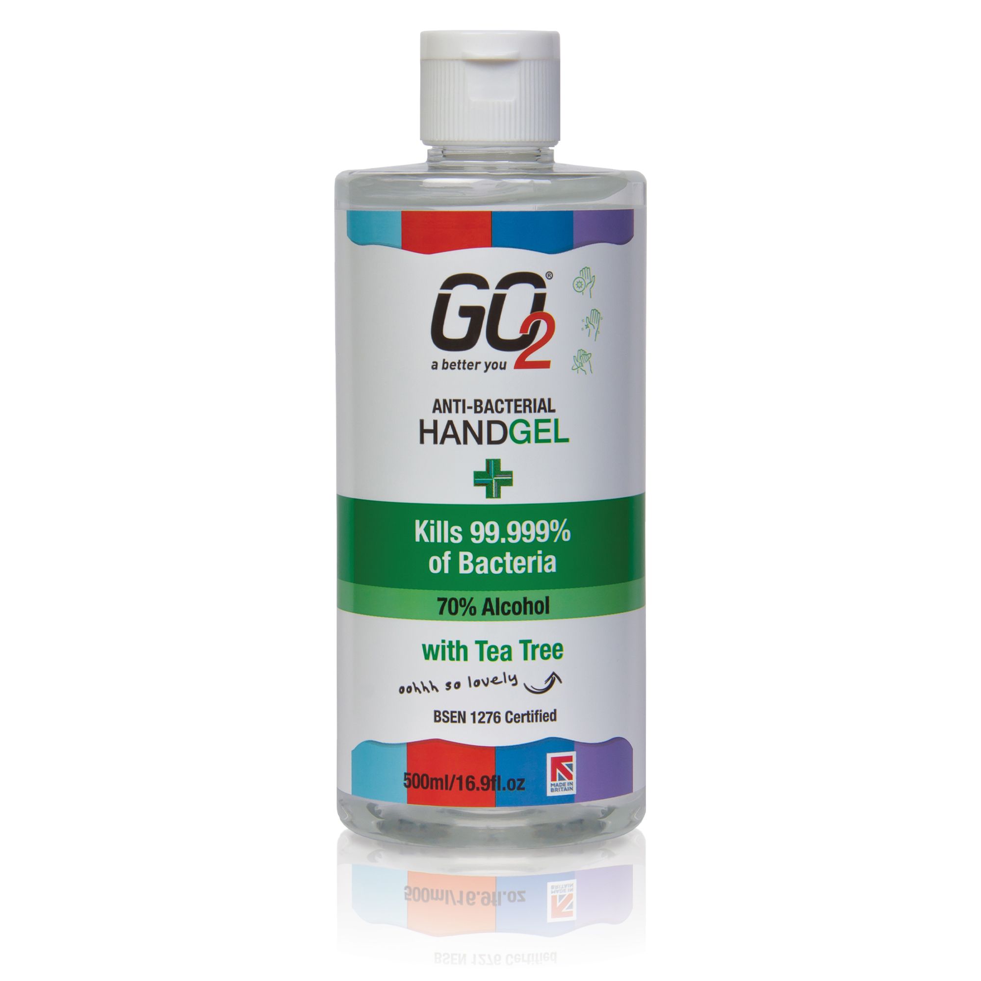 Go2 Alcohol Handgel Tea Tree Anti-Bacterial Hand Gel, 500Ml Price Comparisons | Compare The Build