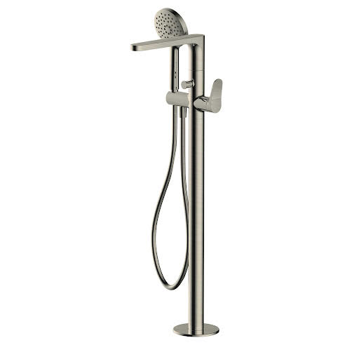 RAK Petit Round Freestanding Bath Shower Mixer Tap - Brushed Nickel Price Comparisons | Compare The Build