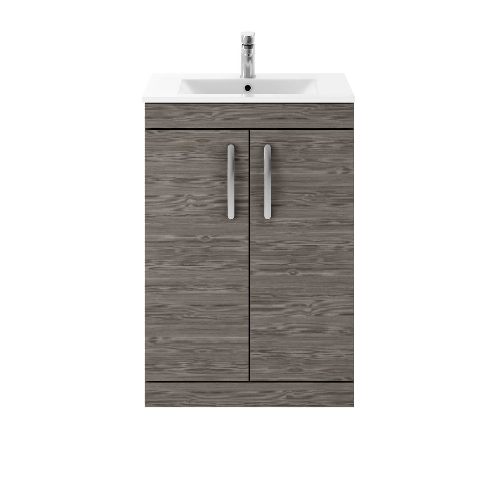 Balterley Rio 600mm Freestanding 2 Door Vanity With Basin 2 - Brown Grey Avola | Compare The Build