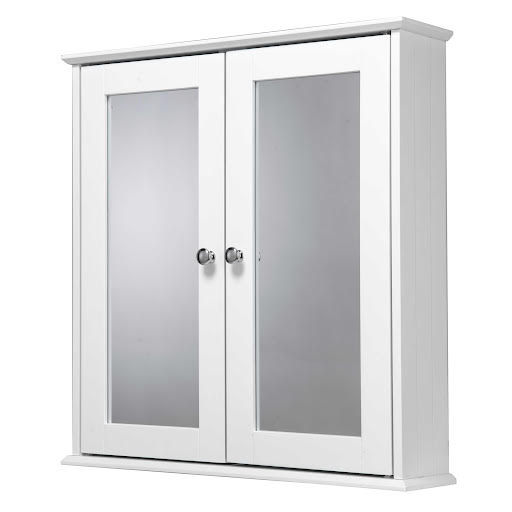 Croydex Ashby Hang ‘n’ Lock Wooden Double Door Mirror Cabinet 580 x 560mm - White Price Comparisons | Compare The Build