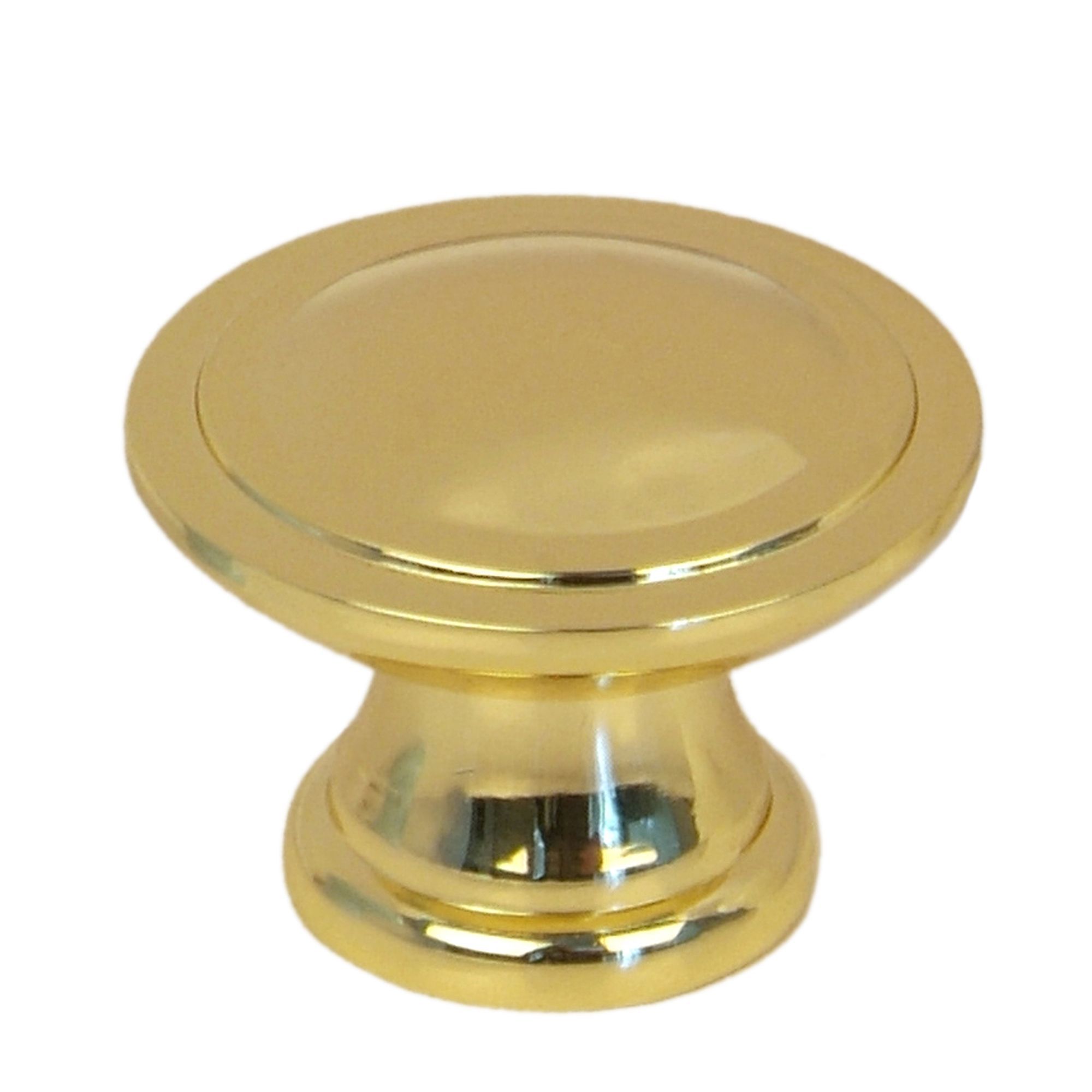 Polished Brass Effect Zinc Alloy Round Furniture Knob (Dia)29.7mm Price Comparisons | Compare The Build