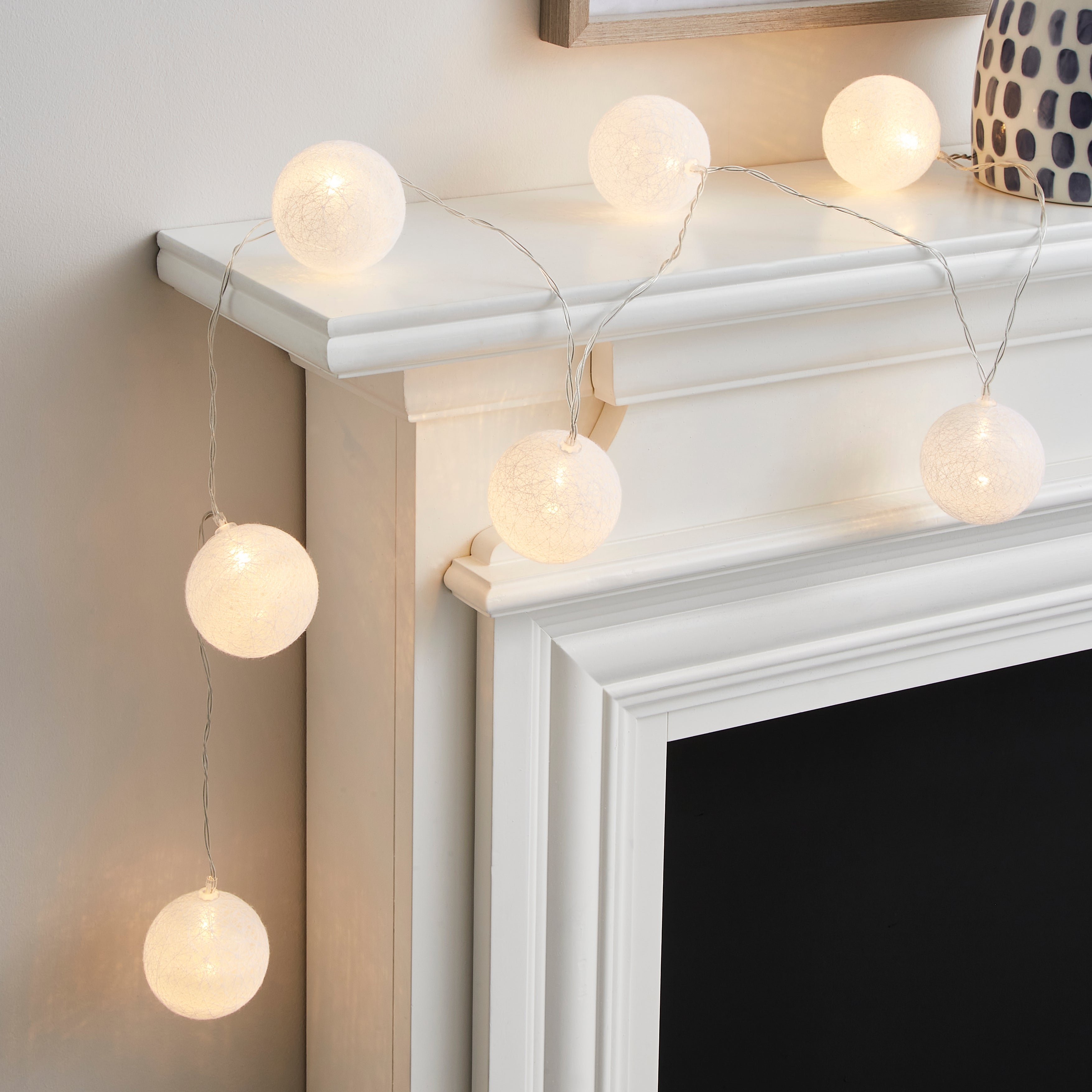 Fabric Ball LED String Lights White | Compare The Build