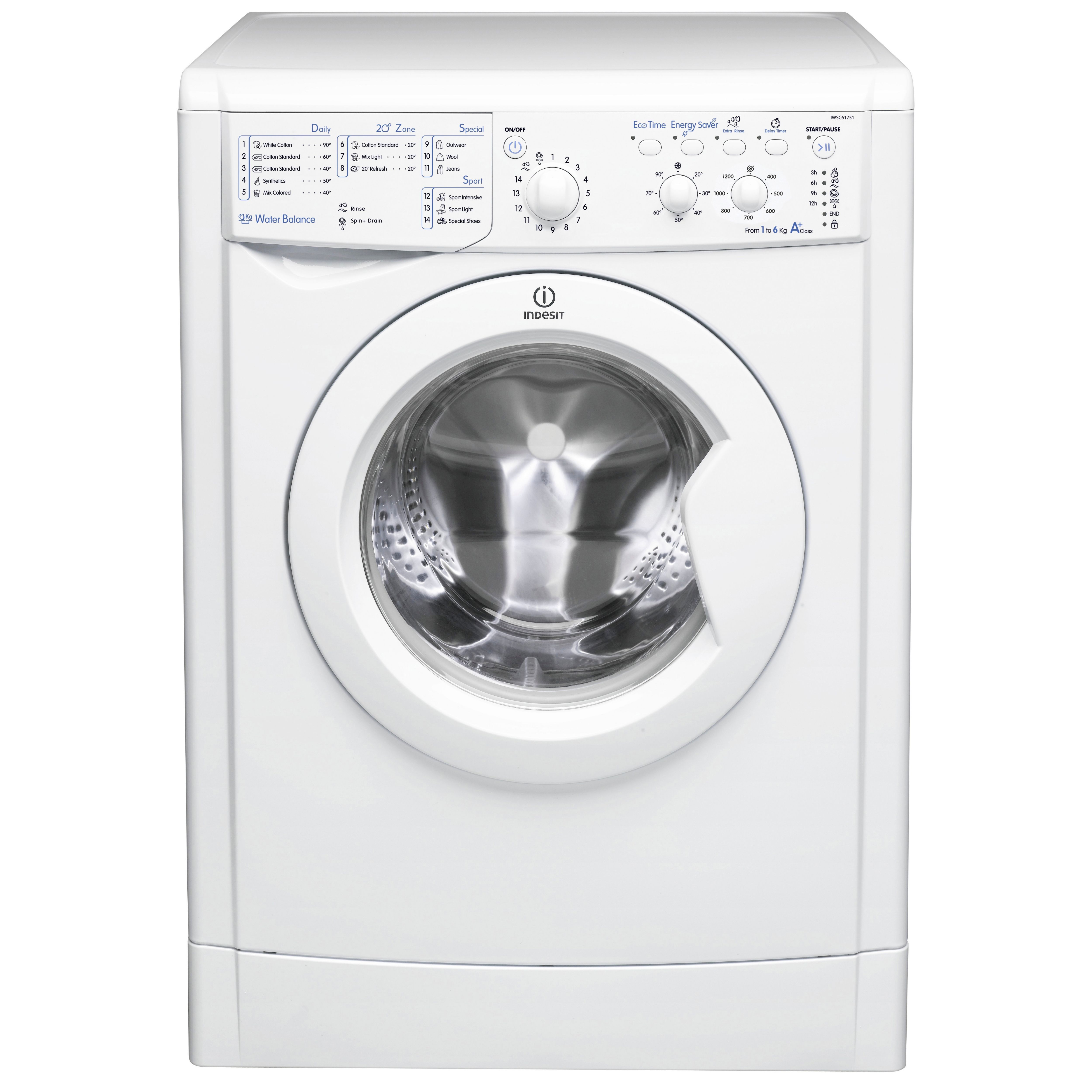 Indesit Iwsc61251Ecouk White Freestanding Washing Machine | Compare The Build