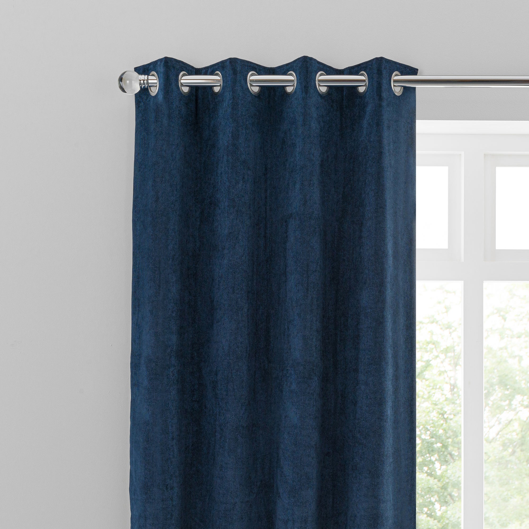Margot Velvet-Look Midnight Blue Eyelet Curtains Blue Price Comparisons | Compare The Build