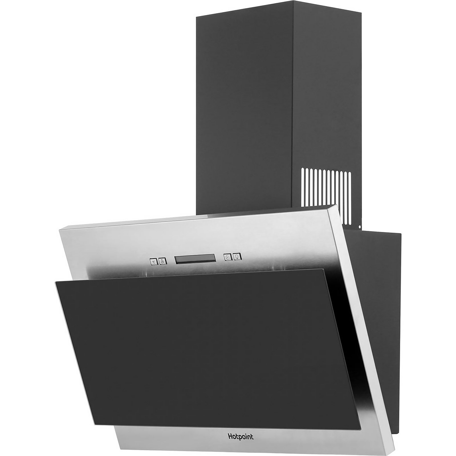 Hotpoint PHVP6.4FALK/1 60 cm Angled Chimney Cooker Hood - Black | Compare The Build