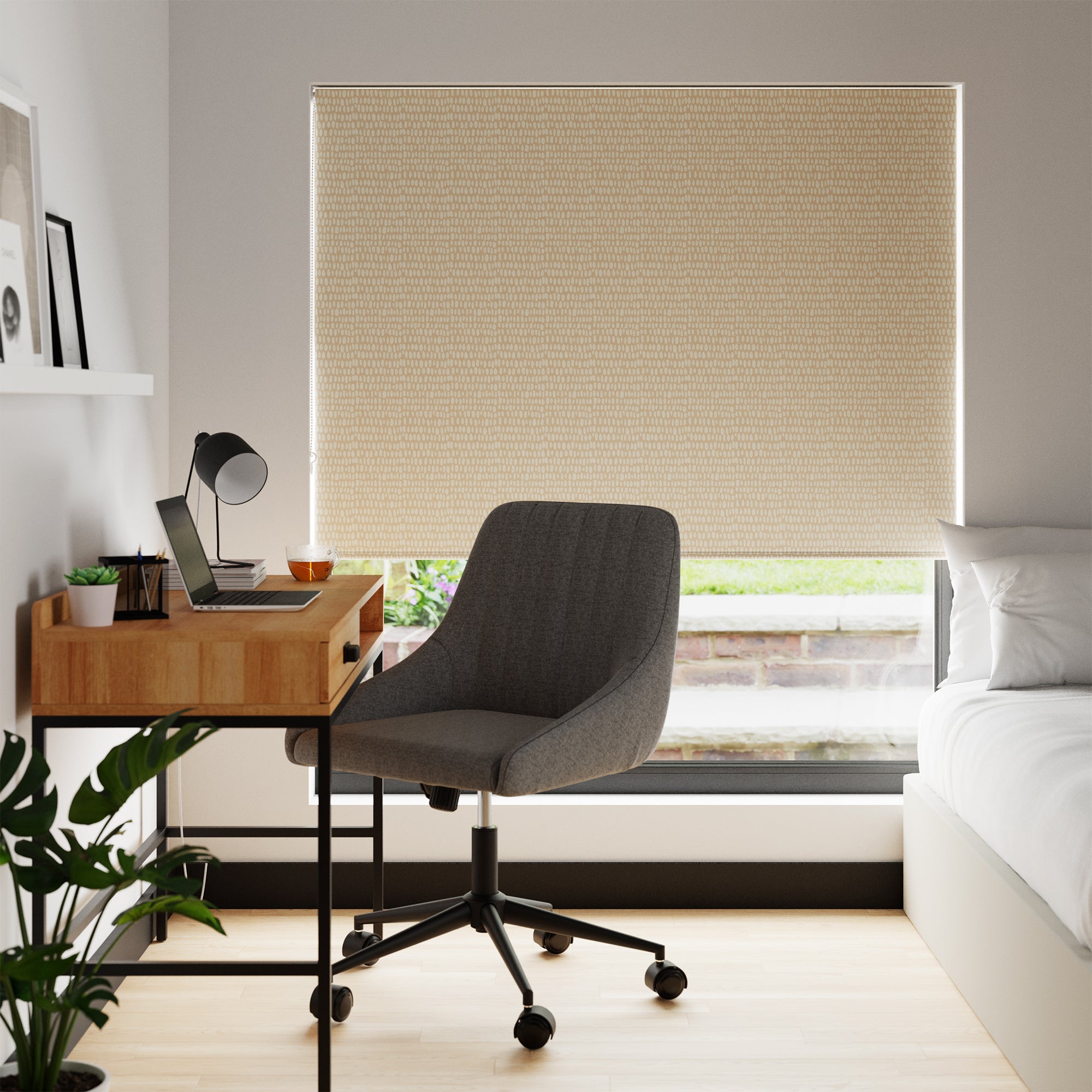Warm Sand Cobble Stripe Blackout Easy-Stick Roller Blind Warm Sand Price Comparisons | Compare The Build