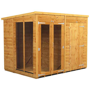 Power Sheds 8 x 6ft Pent Shiplap Dip Treated Summerhouse - Including 4ft Side Store Price Comparisons | Compare The Build