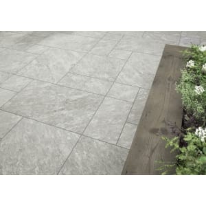 Pitsford Light Grey Glazed Mixed Size Outdoor Porcelain Paving Tile - 21.06m² pack Price Comparisons | Compare The Build