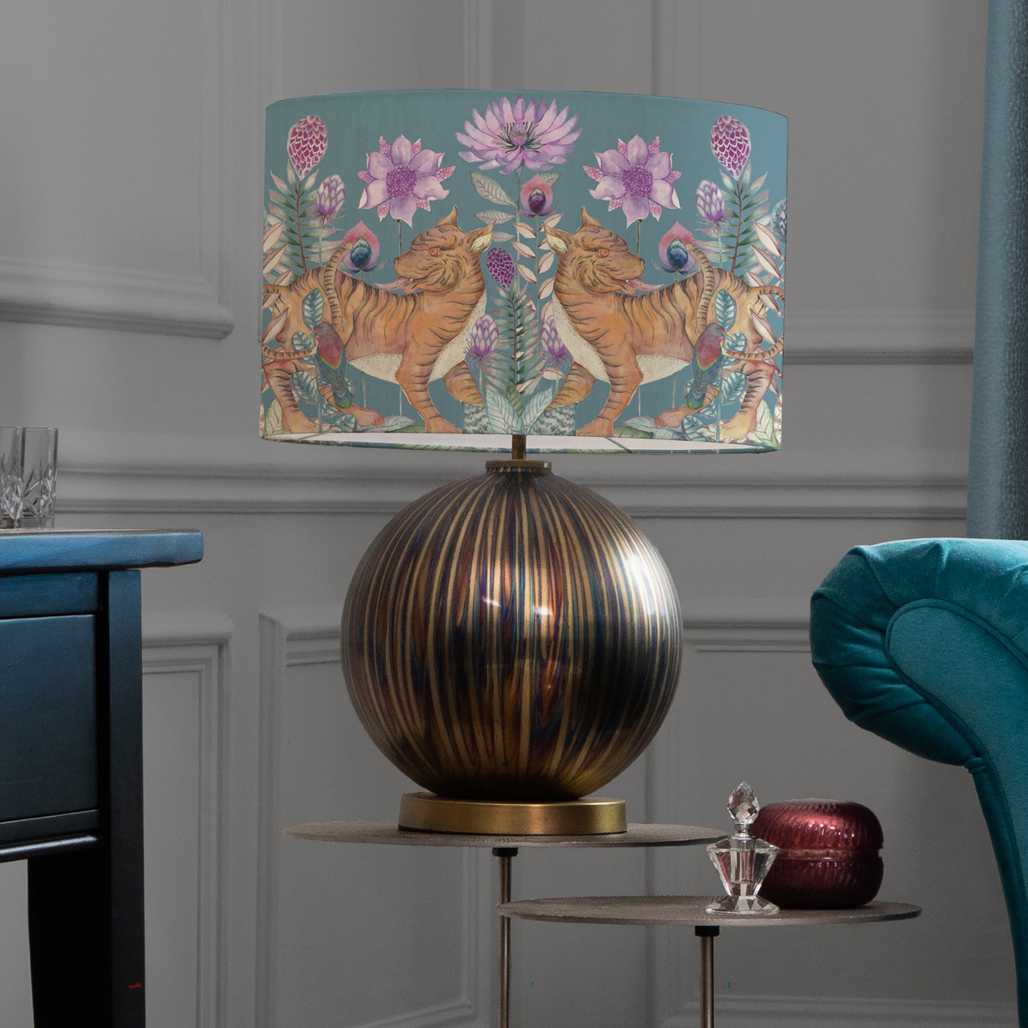 Belina Table Lamp with Baghdev Shade Baghdev Navy Blue Price Comparisons | Compare The Build