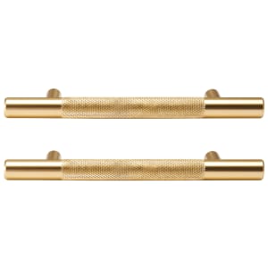 T Bar Cabinet Handle Knurled Polished Brass 150mm - Pack of 2 Price Comparisons | Compare The Build